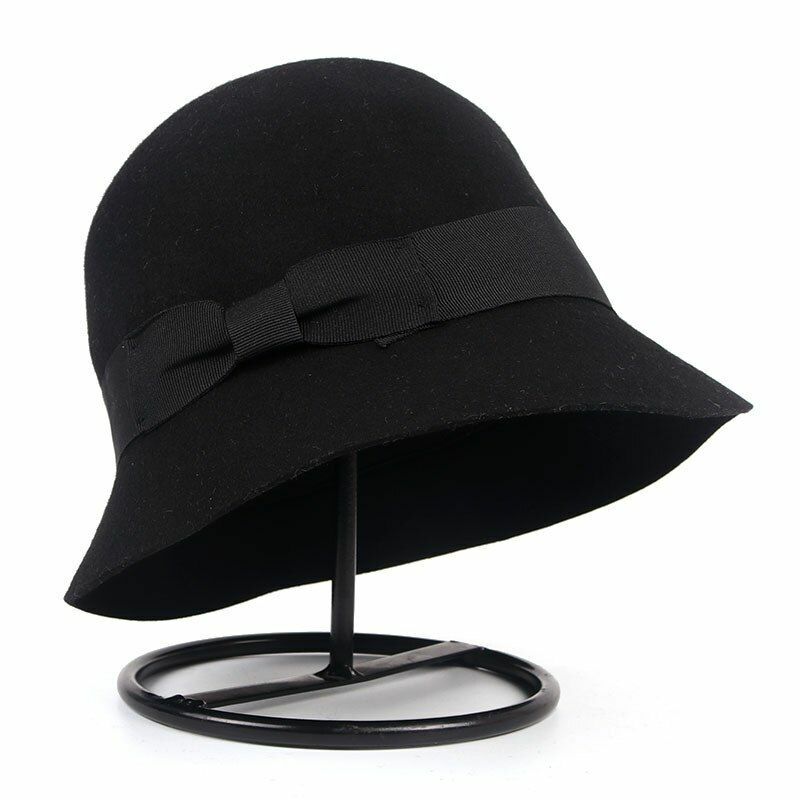 black wool bucket hat